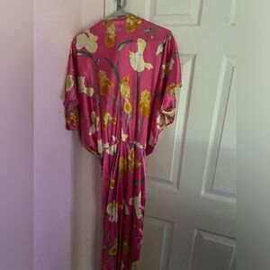 Floral deep v cut dress